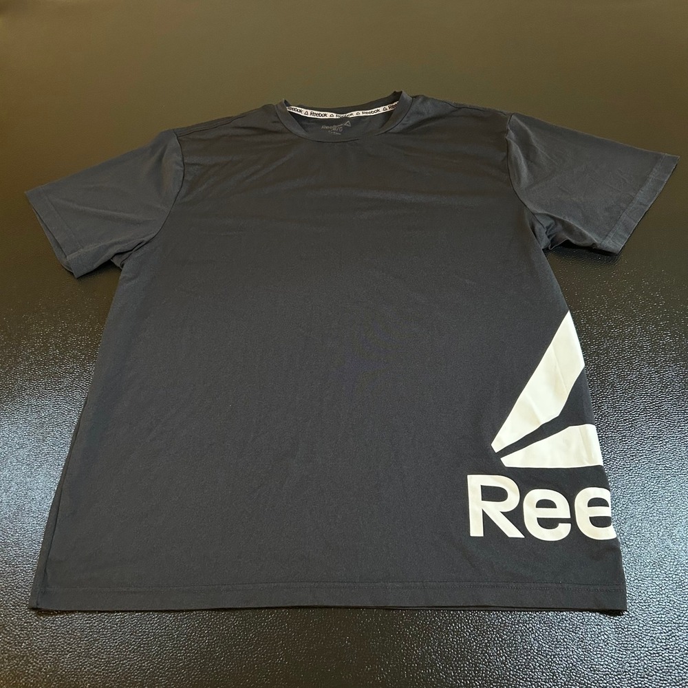 Reebok Training Workout T Shirt‎ Short Sleeve Gym Comfort Dark Gray Mens Large
